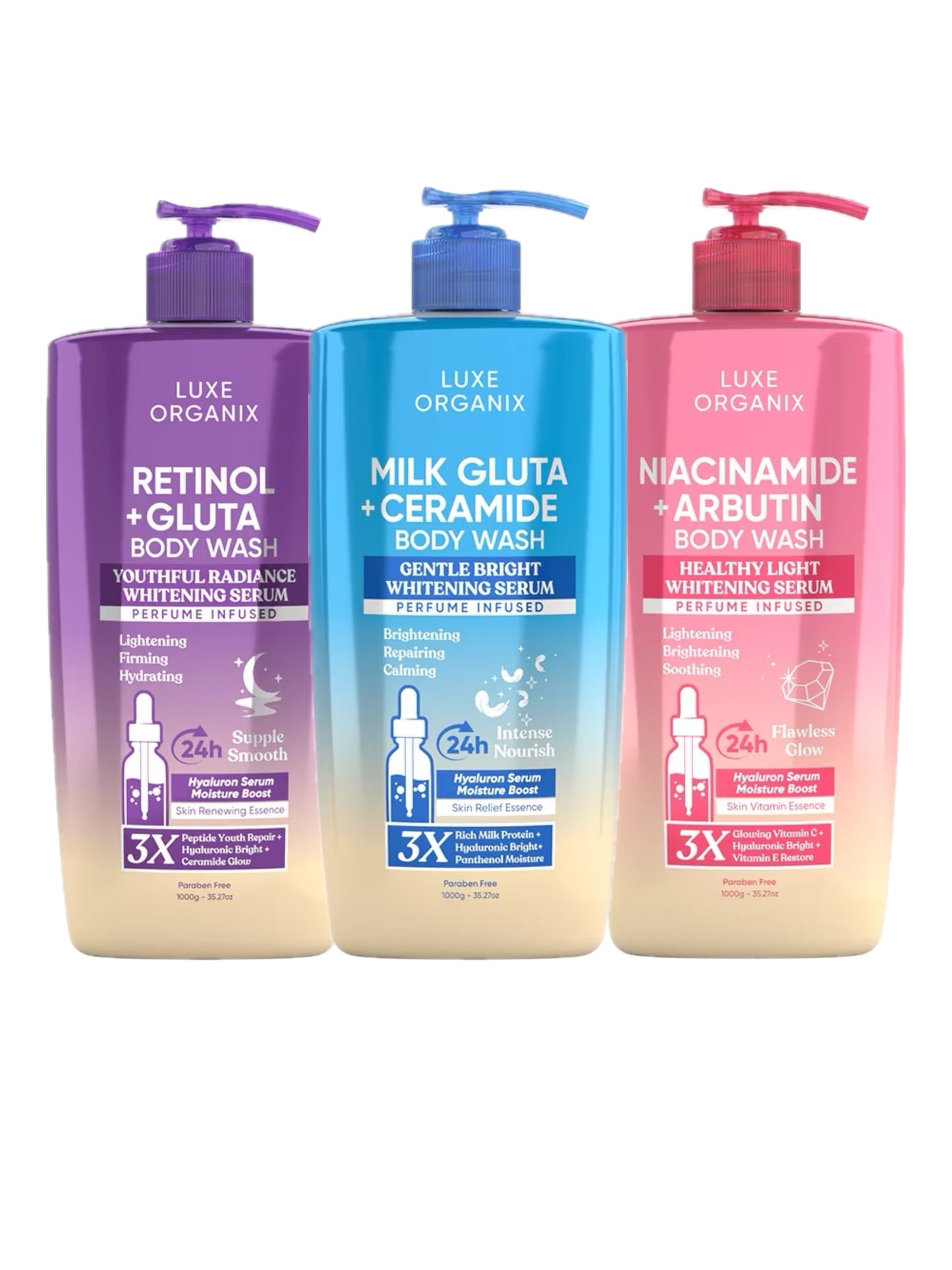 Luxe Organix Body Wash 1000ml - Body Care Cleansing Skin Repair - Debsline.co  - body care 