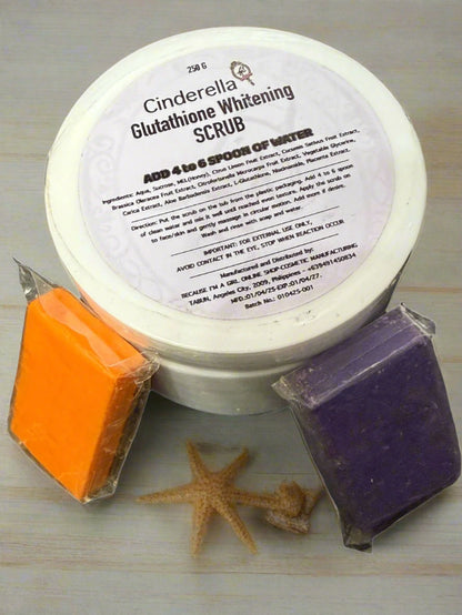 Cinderella Glutathione Whitening Scrub 250g-Debsline.co