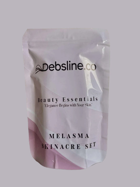 Debsline.co packaging for Melasma Skinacre Set on a neutral background