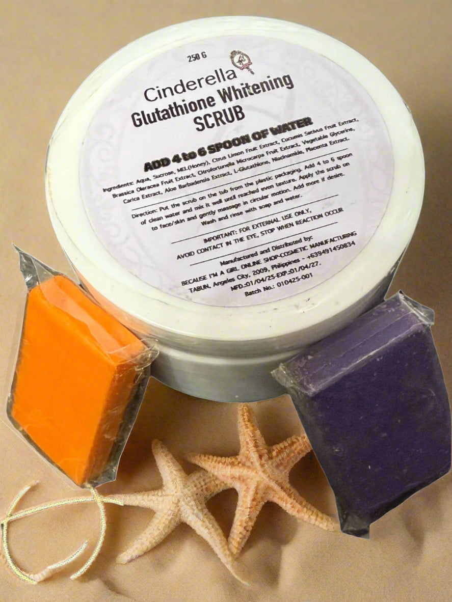 Cinderella Glutathione Whitening Scrub 250g-Debsline.co