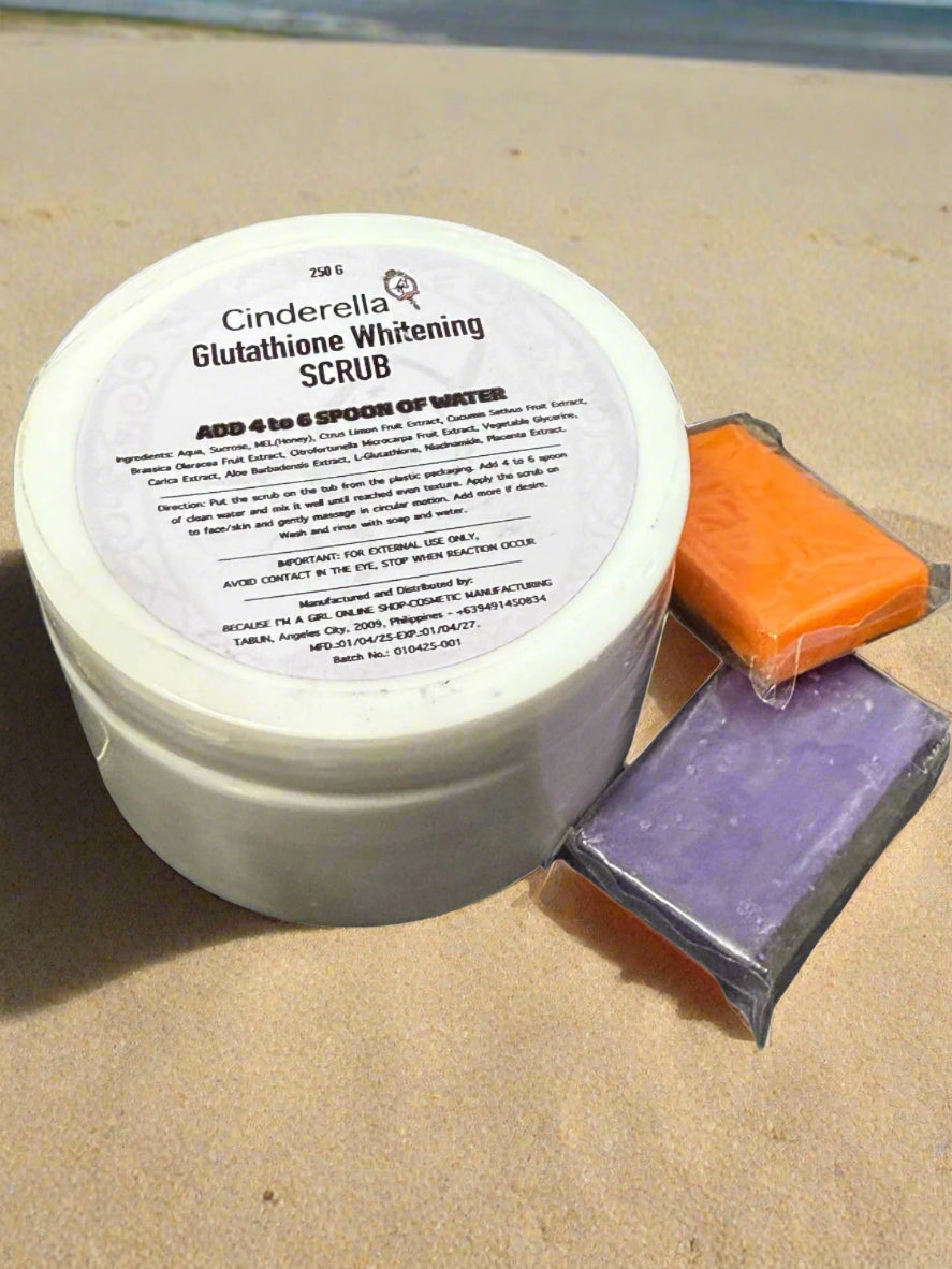 Cinderella Glutathione Whitening Scrub 250g-Debsline.co