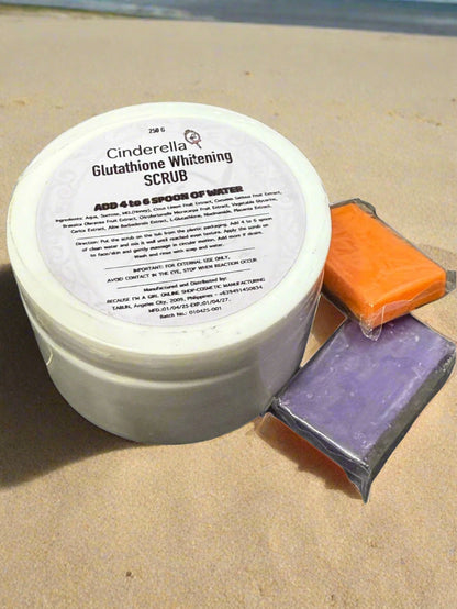 Cinderella Glutathione Whitening Scrub 250g-Debsline.co