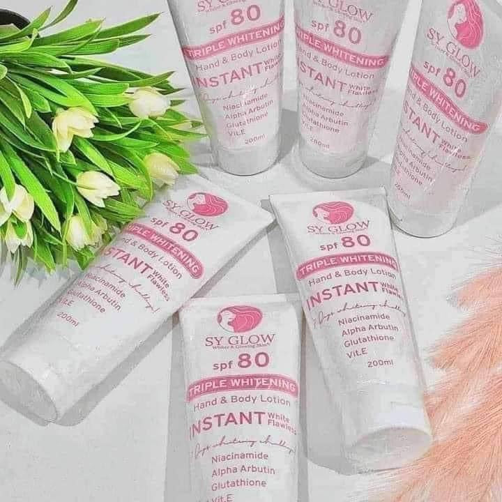 SY Glow Intense Whitening Lotion SPF 80| 200g 24K Gold SPF 75 250ml Tomato SPF40 250ml - Debsline.co  -  