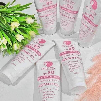 SY Glow Intense Whitening Lotion SPF 80| 200g 24K Gold SPF 75 250ml Tomato SPF40 250ml - Debsline.co  -  