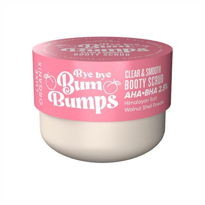 Luxe Organix Bye Bye Bum Bumps White or Clear Booty Scrub Cream AHA.BHA 2.5% 230g debsline.co