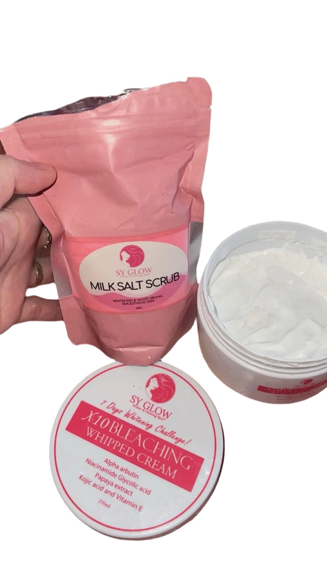 Sy Glow Milk Salt Scrub 200g - Exfoliating Scrub for Skin Repair and Body Care Whitening Moisturizing Pack Skin Care - Debsline.co  -  