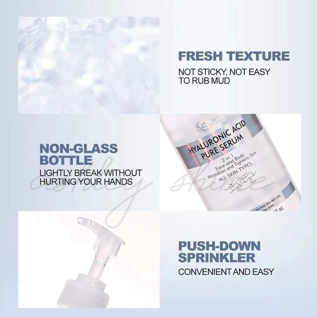 AS Ashley Niacinamide Pure Serum oder Hyaluronsäure Pure Serum für Gesicht und Körper, 500 ml, je 24 £