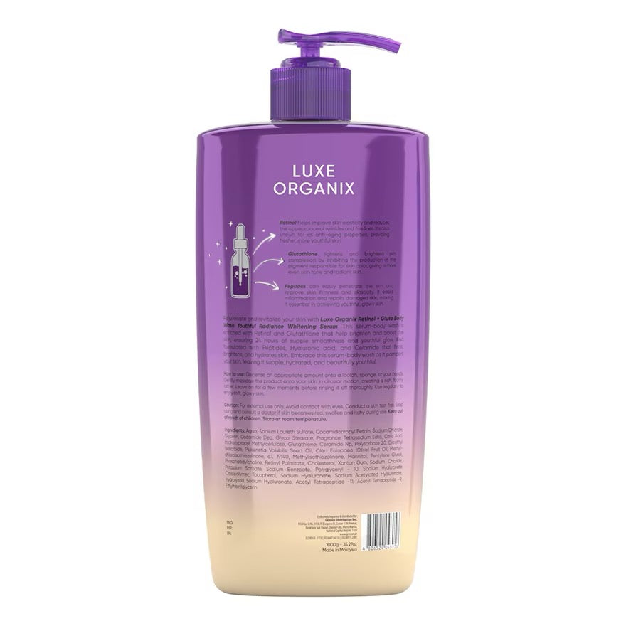 Luxe Organix Body Wash 1000ml - Body Care Cleansing Skin Repair - Debsline.co  -  