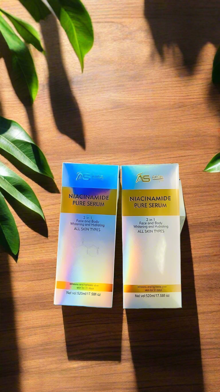 AS Ashley Niacinamide Pure Serum oder Hyaluronsäure Pure Serum für Gesicht und Körper, 500 ml, je 24 £