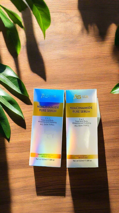 AS Ashley Niacinamide Pure Serum oder Hyaluronsäure Pure Serum für Gesicht und Körper, 500 ml, je 24 £