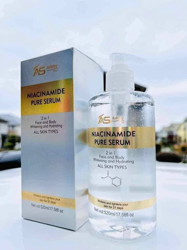 AS Ashley Niacinamide Pure Serum oder Hyaluronsäure Pure Serum für Gesicht und Körper, 500 ml, je 24 £
