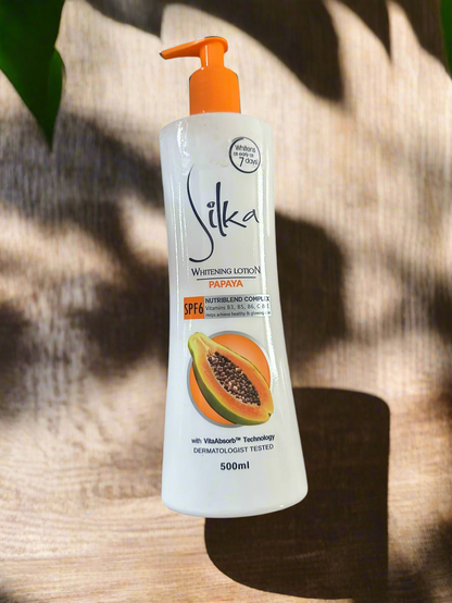 SILKA Whitening Lotion Papaya SPF6 500ml debsline.co
