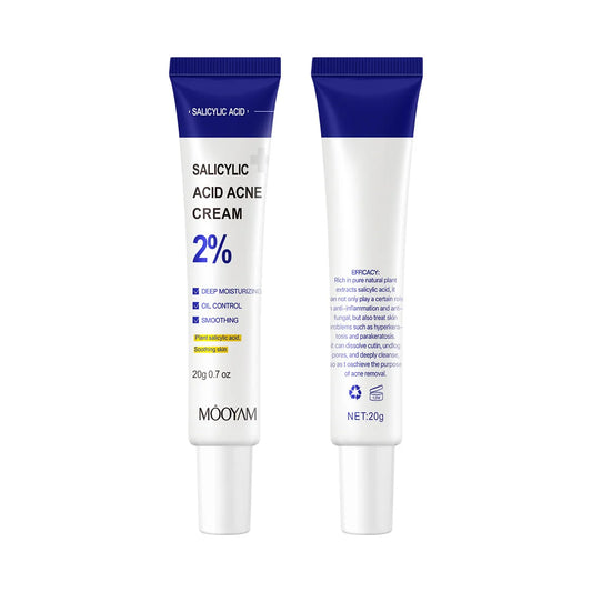 Two tubes of Salicylic Acid Acne Cream on a white background